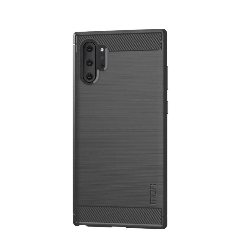 Hoesje Samsung Galaxy Note 10 Plus Grijs Zwart Mofi Geborsteld Koolstofvezel