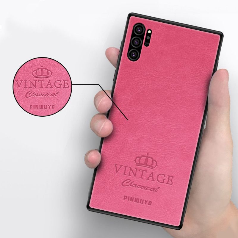 Hoesje Samsung Galaxy Note 10 Plus Rood Zwart Vintage Pinwuyo