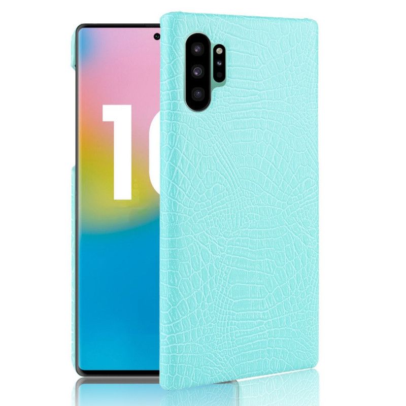 Hoesje Samsung Galaxy Note 10 Plus Wit Zwart Krokodillenhuideffect