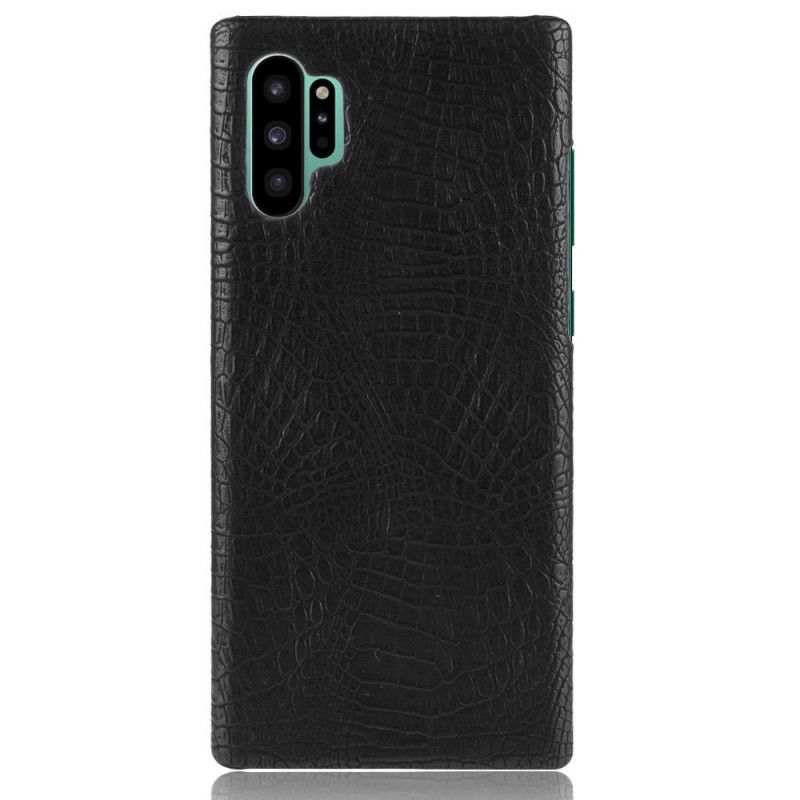 Hoesje Samsung Galaxy Note 10 Plus Wit Zwart Krokodillenhuideffect