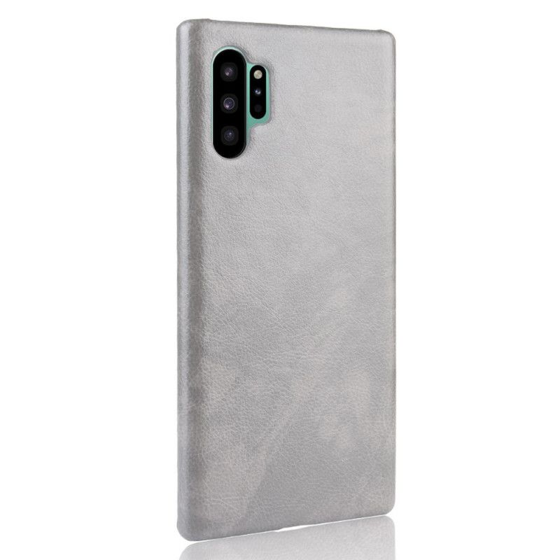 Hoesje Samsung Galaxy Note 10 Plus Zwart Klassiek Lychee-Leereffect