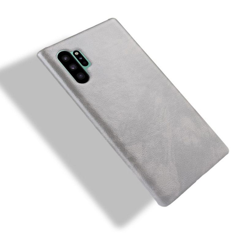 Hoesje Samsung Galaxy Note 10 Plus Zwart Klassiek Lychee-Leereffect