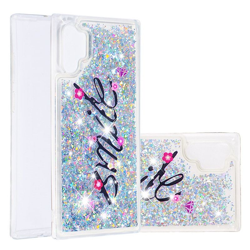 Hoesje voor Samsung Galaxy Note 10 Plus Glimlach Glitter