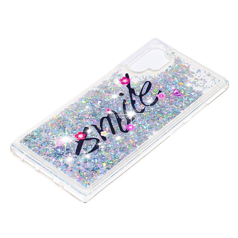 Hoesje voor Samsung Galaxy Note 10 Plus Glimlach Glitter