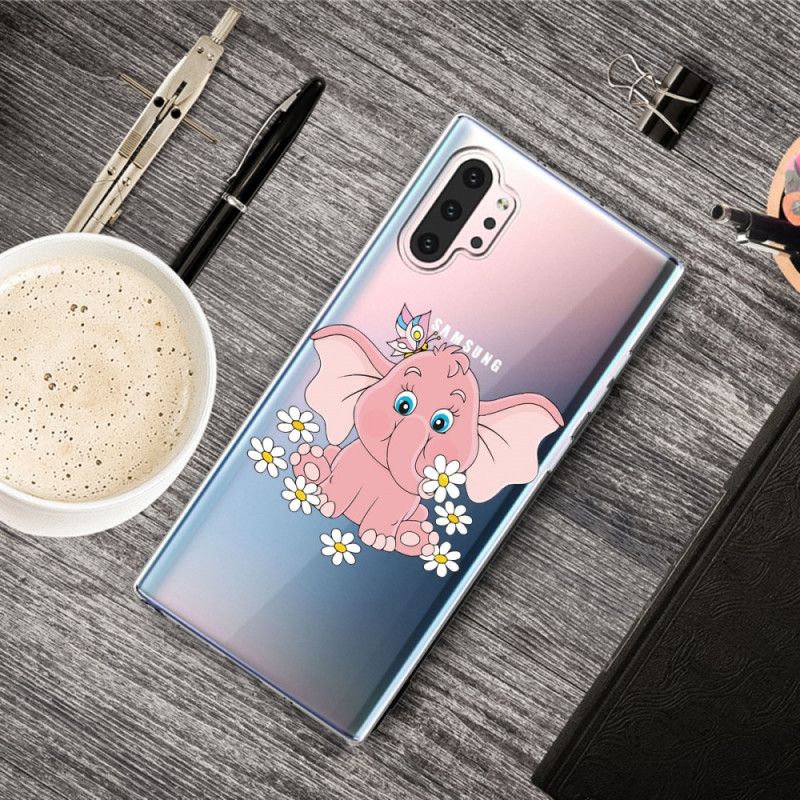 Hoesje voor Samsung Galaxy Note 10 Plus Transparant Roze Olifant