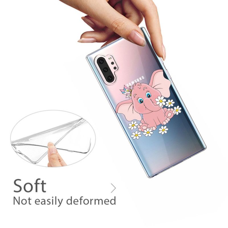 Hoesje voor Samsung Galaxy Note 10 Plus Transparant Roze Olifant