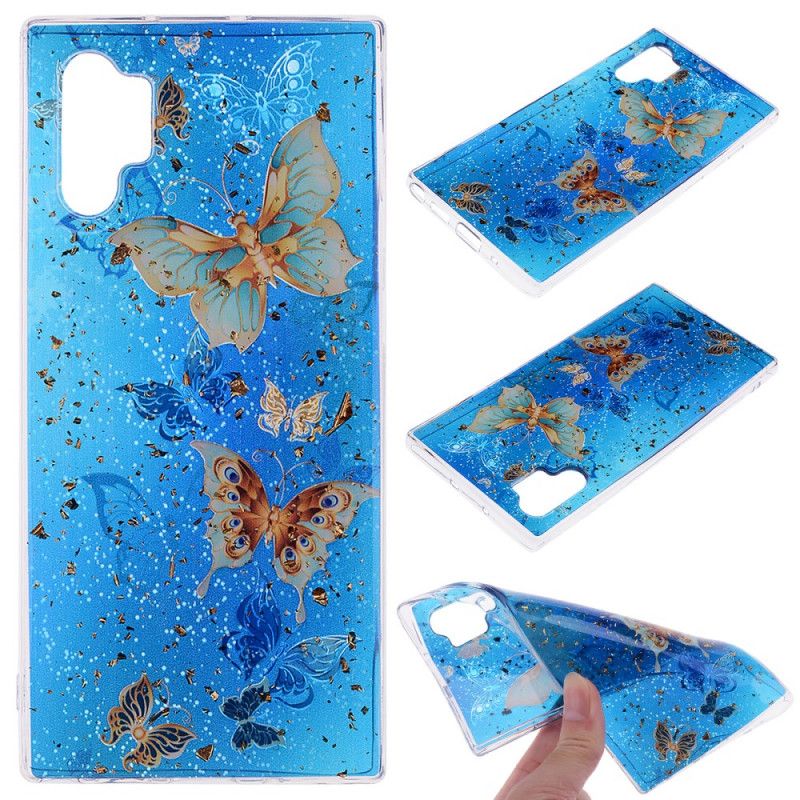 Hoesje voor Samsung Galaxy Note 10 Plus Vlinders En Glitter