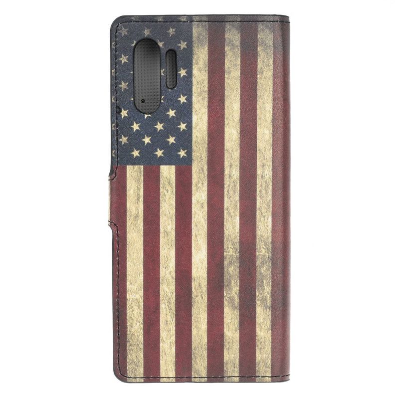 Leren Hoesje Samsung Galaxy Note 10 Plus Amerikaanse Vlag