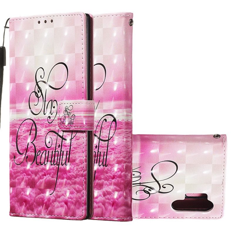 Leren Hoesje Samsung Galaxy Note 10 Plus Blijf Mooi Met String