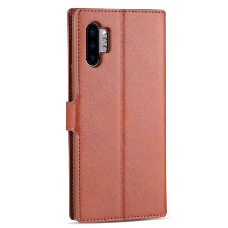 Leren Hoesje voor Samsung Galaxy Note 10 Plus Grijs Zwart Retro Azns