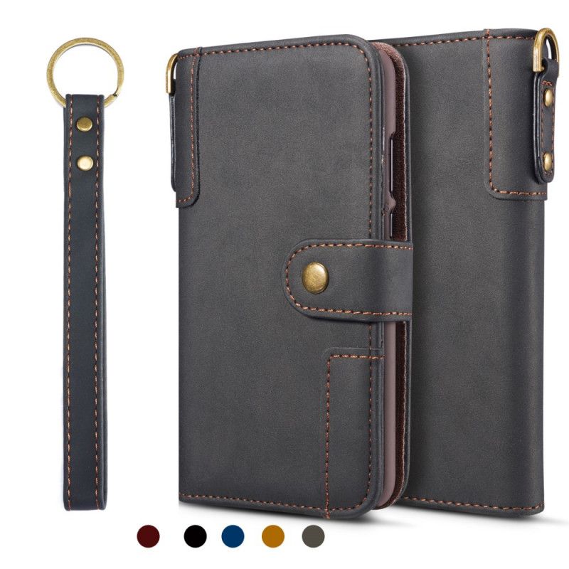 Leren Hoesje voor Samsung Galaxy Note 10 Plus Groen Rood Vintage Premium Portemonnee