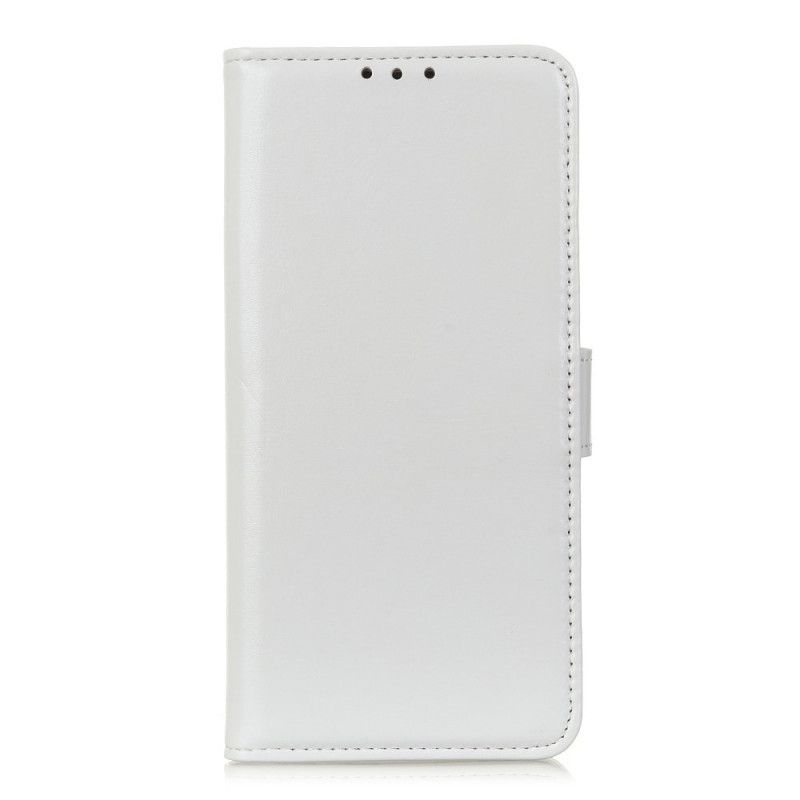 Leren Hoesje voor Samsung Galaxy Note 10 Plus Wit Zwart Glanzend Kunstleer