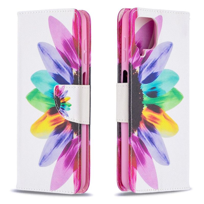 Bescherming Hoesje Samsung Galaxy A12 Telefoonhoesje Aquarelbloem