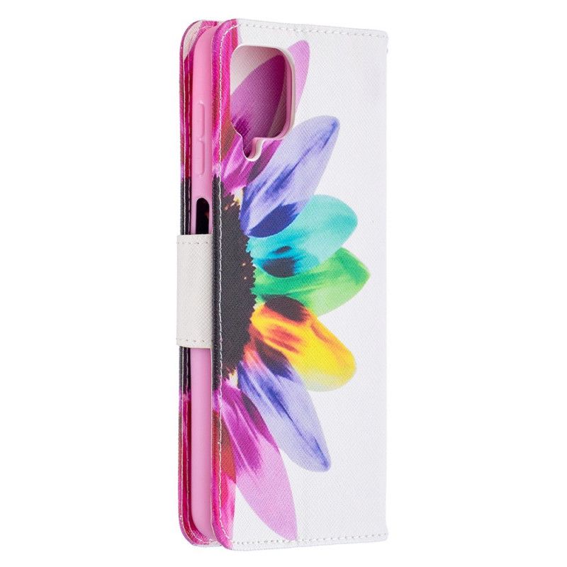 Bescherming Hoesje Samsung Galaxy A12 Telefoonhoesje Aquarelbloem