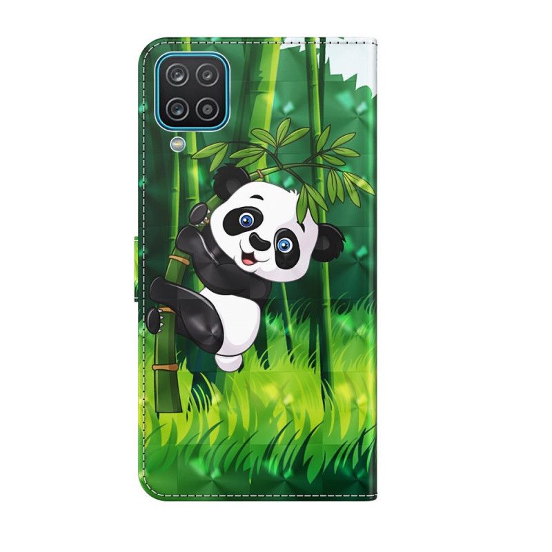 Bescherming Hoesje Samsung Galaxy A12 Telefoonhoesje Panda En Bamboe