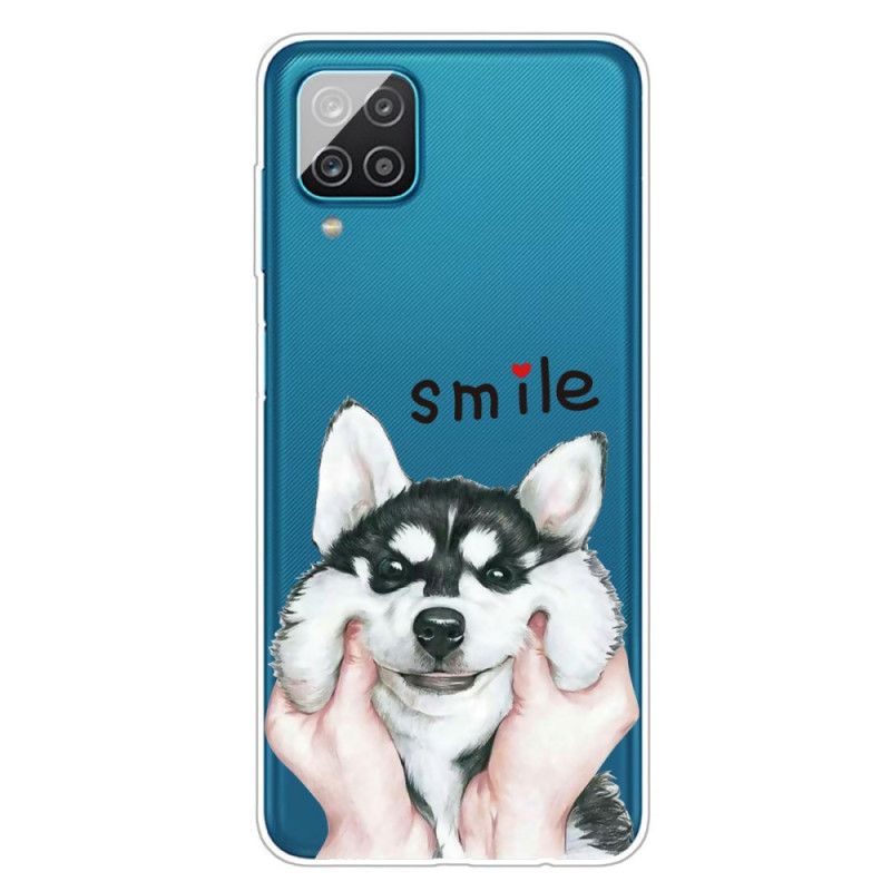 Case Hoesje Samsung Galaxy A12 Telefoonhoesje Glimlach Hond