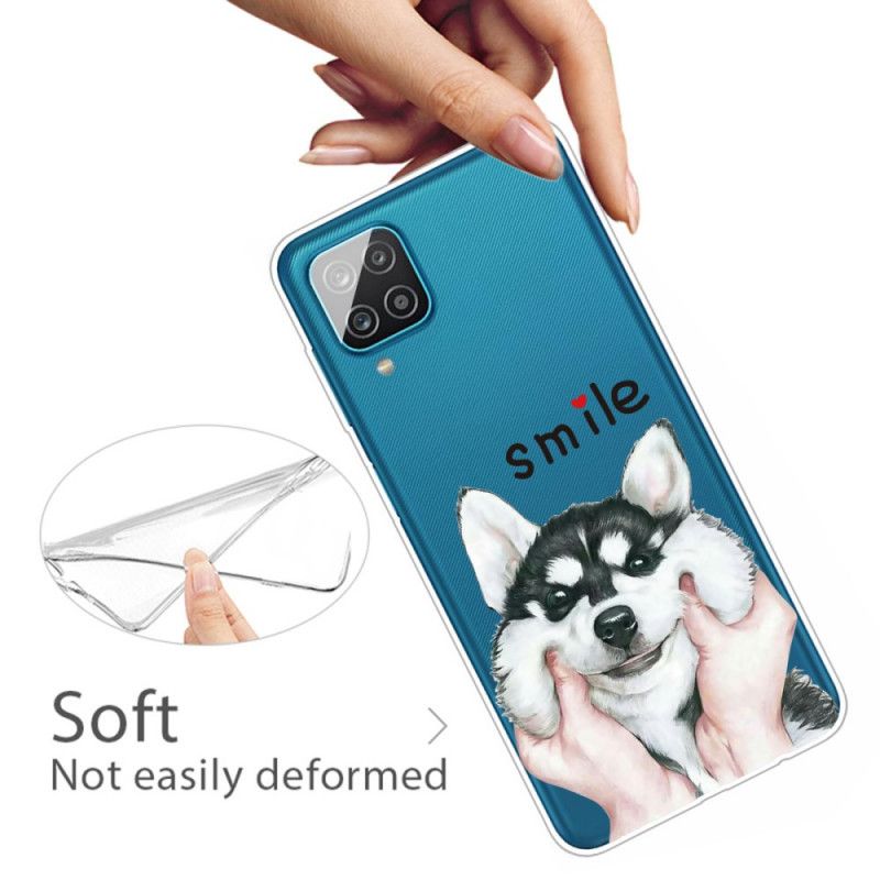 Case Hoesje Samsung Galaxy A12 Telefoonhoesje Glimlach Hond