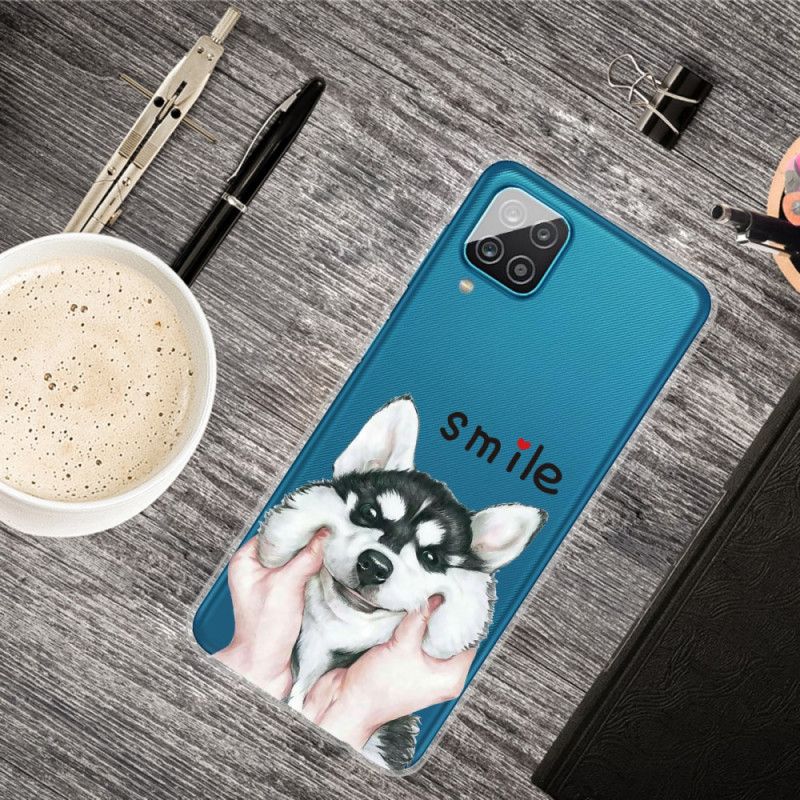 Case Hoesje Samsung Galaxy A12 Telefoonhoesje Glimlach Hond