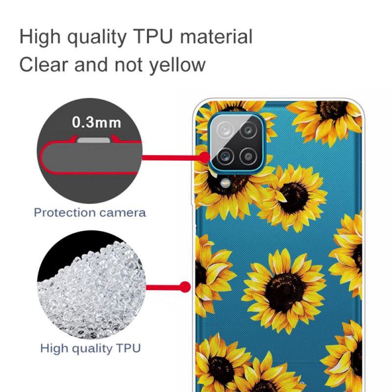 Case Hoesje Samsung Galaxy A12 Telefoonhoesje Zonnebloemen