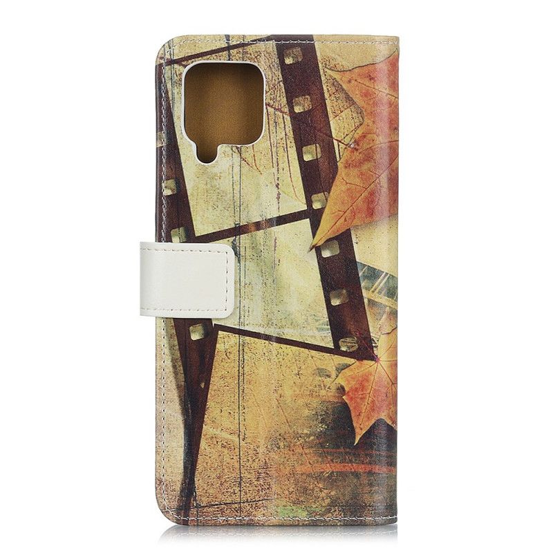 Cover Folio-hoesje Samsung Galaxy A12 Telefoonhoesje Eiffeltoren In De Herfst