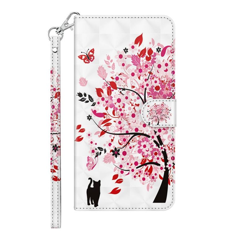 Cover Folio-hoesje Samsung Galaxy A12 Telefoonhoesje Roze Boom