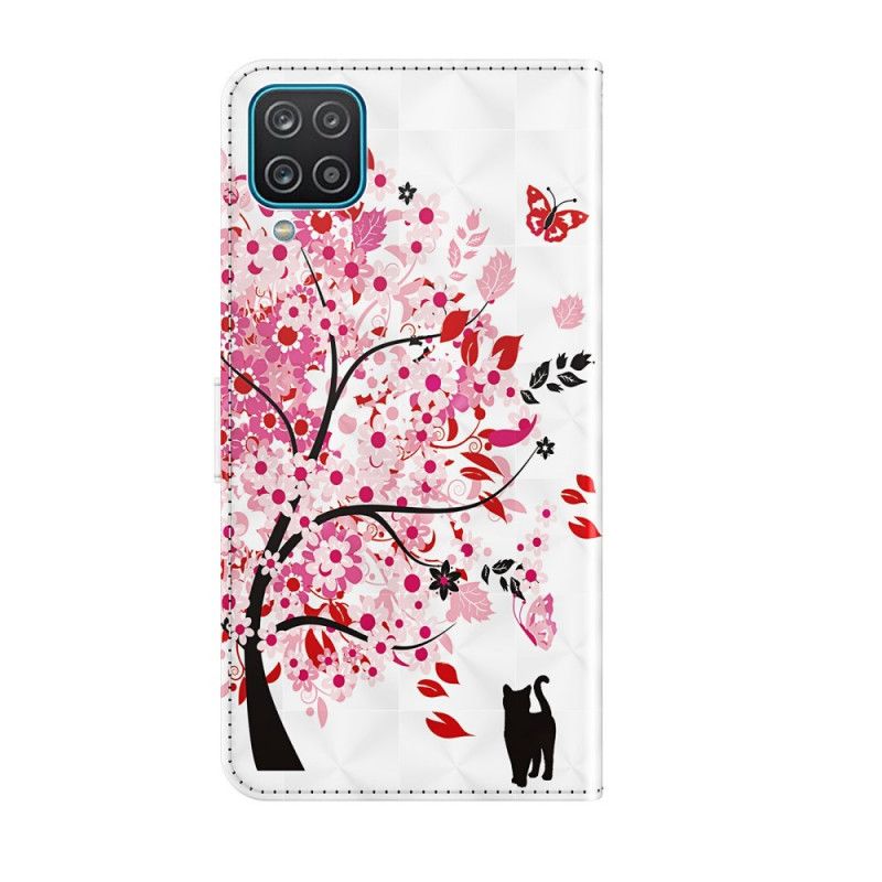 Cover Folio-hoesje Samsung Galaxy A12 Telefoonhoesje Roze Boom