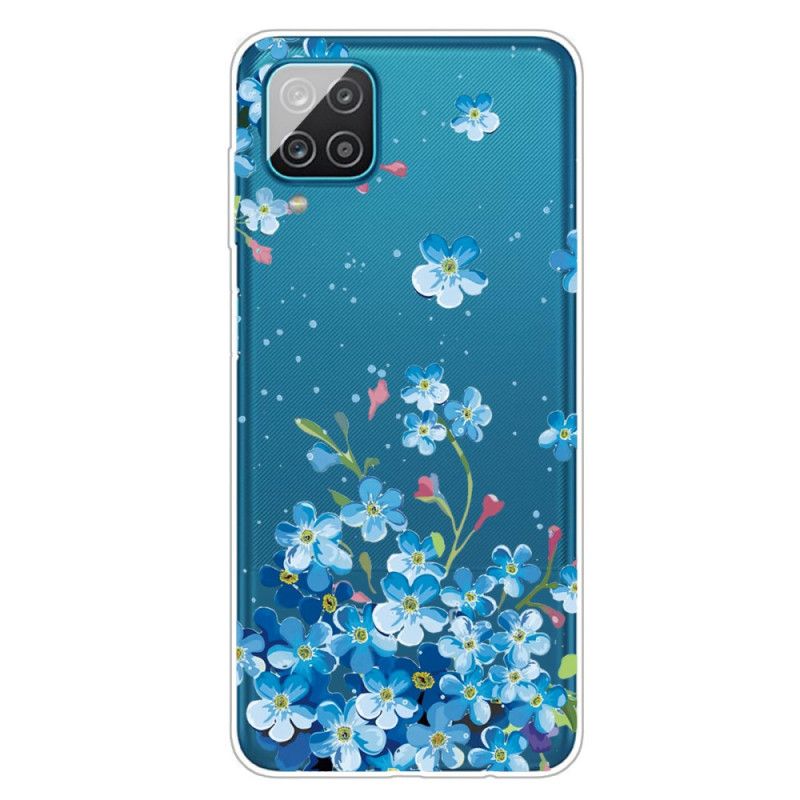 Cover Hoesje Samsung Galaxy A12 Telefoonhoesje Blauwe Bloemen