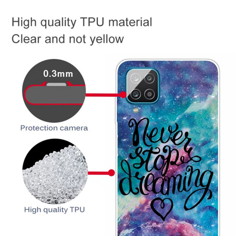 Cover Hoesje Samsung Galaxy A12 Telefoonhoesje Stop Nooit Met Dromen