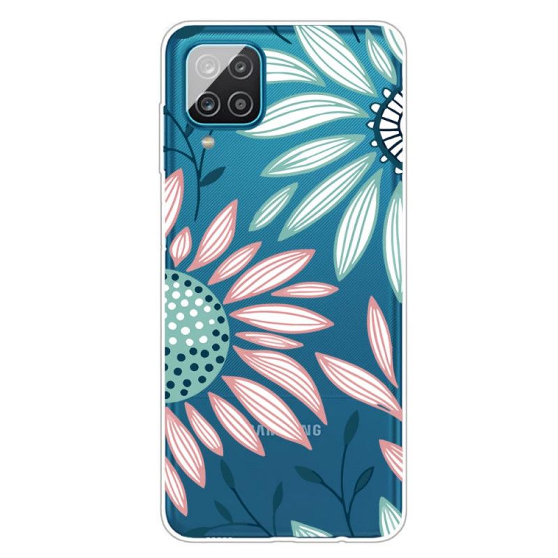 Cover Hoesje Samsung Galaxy A12 Telefoonhoesje Transparant Een Bloem