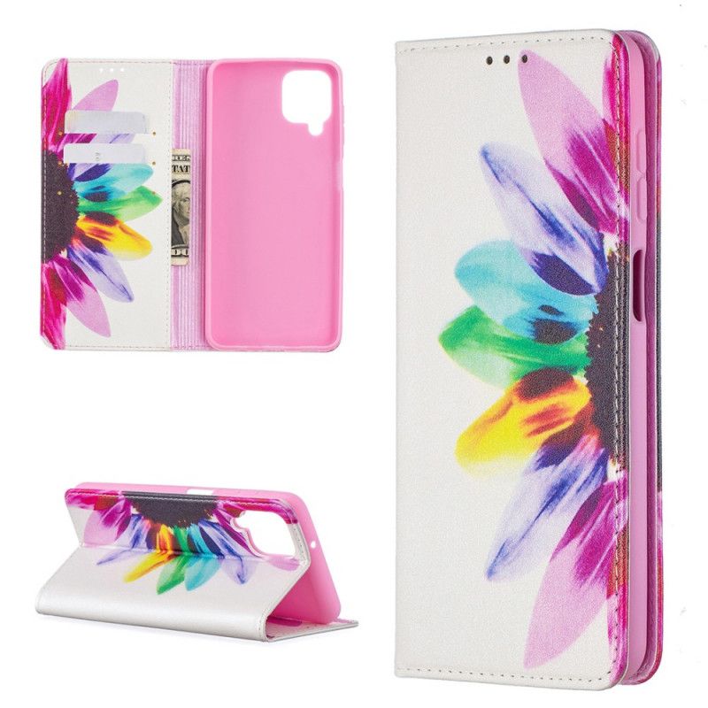 Folio-hoesje Samsung Galaxy A12 Telefoonhoesje Aquarelbloem