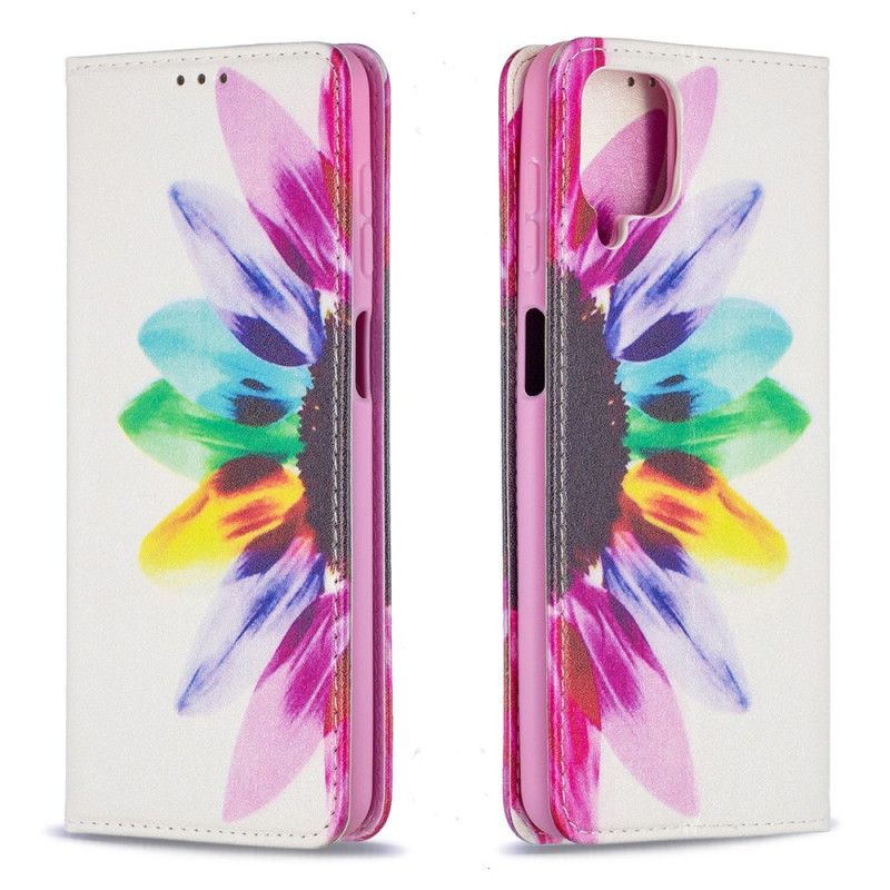 Folio-hoesje Samsung Galaxy A12 Telefoonhoesje Aquarelbloem