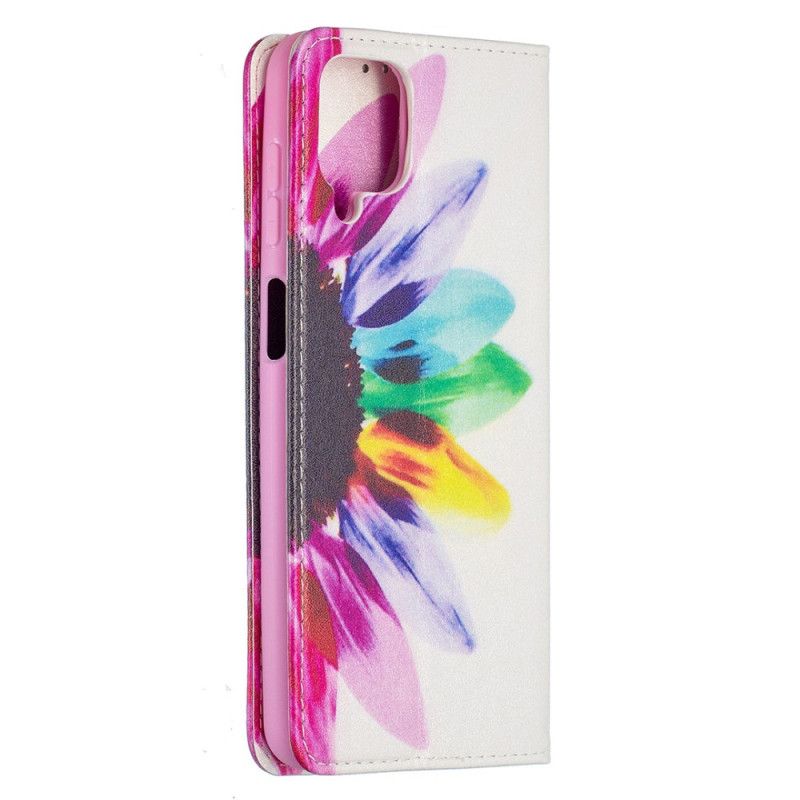 Folio-hoesje Samsung Galaxy A12 Telefoonhoesje Aquarelbloem