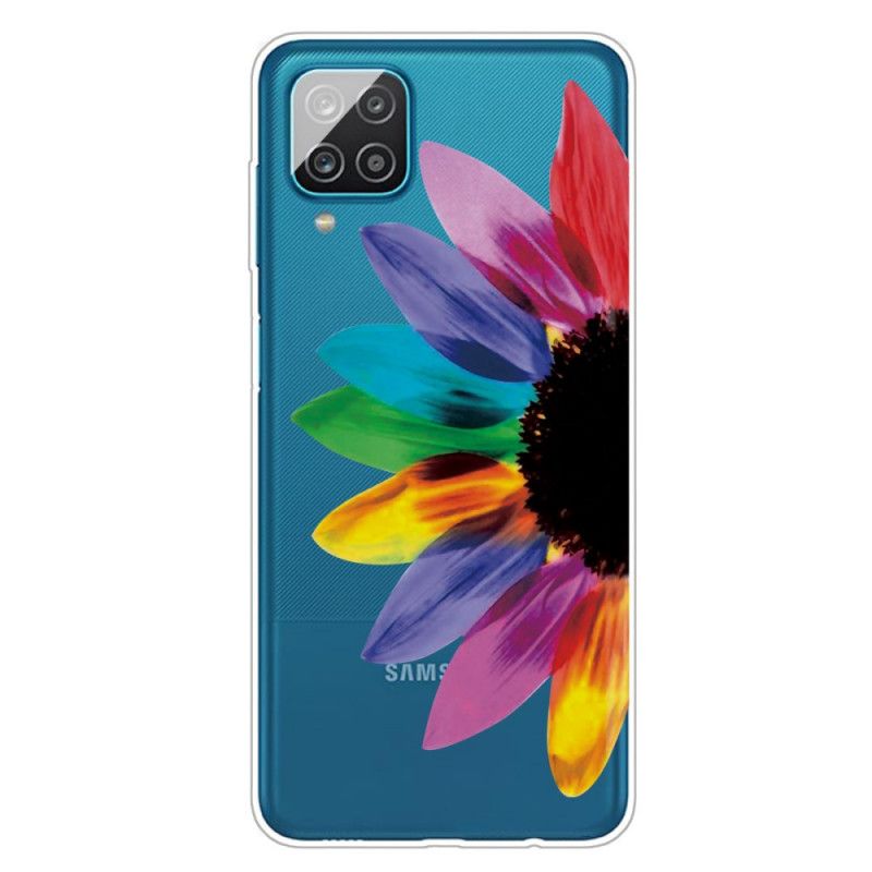 Hoesje Samsung Galaxy A12 Telefoonhoesje Gekleurde Bloem