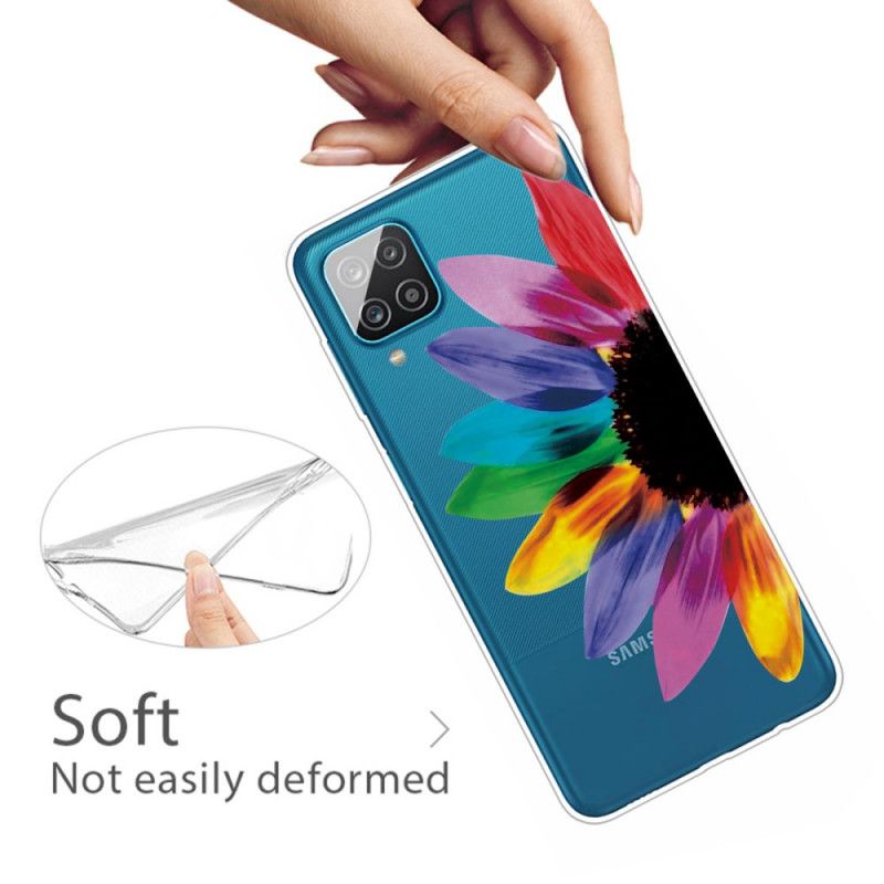 Hoesje Samsung Galaxy A12 Telefoonhoesje Gekleurde Bloem