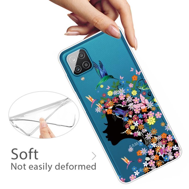 Hoesje Samsung Galaxy A12 Telefoonhoesje Mooi Bloemhoofdje