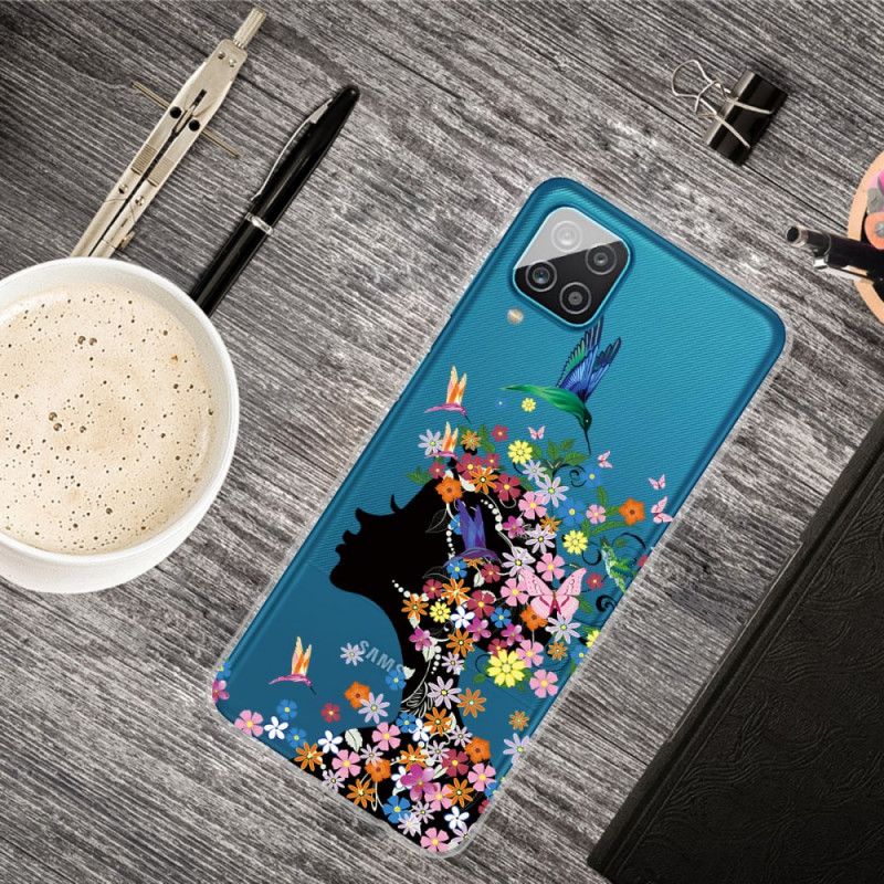 Hoesje Samsung Galaxy A12 Telefoonhoesje Mooi Bloemhoofdje