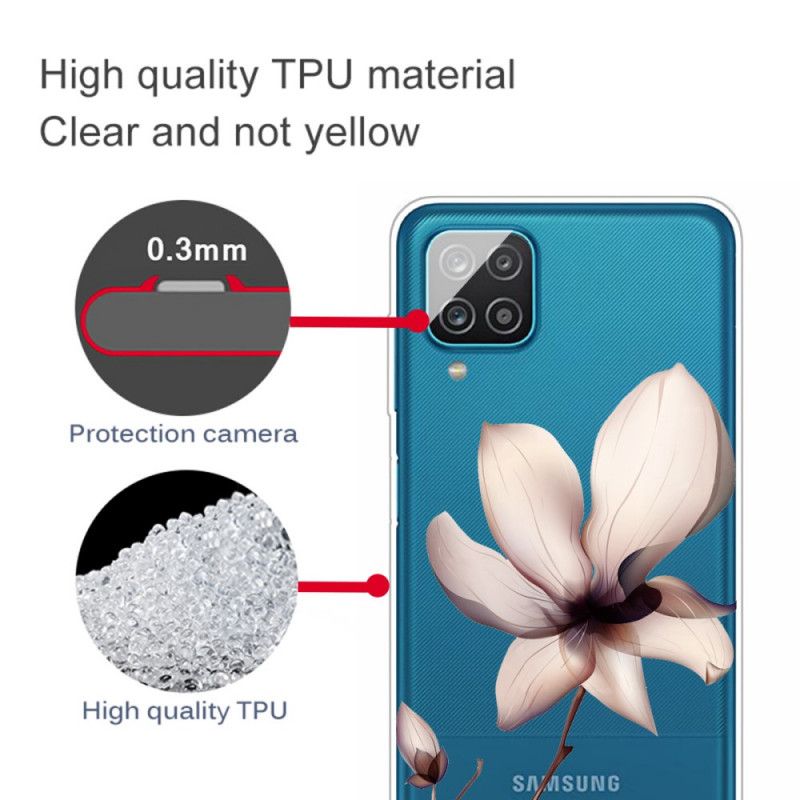 Hoesje Samsung Galaxy A12 Telefoonhoesje Premium Bloemen