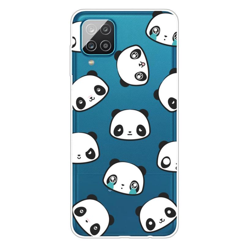 Hoesje Samsung Galaxy A12 Transparante Sentimentele Panda'S