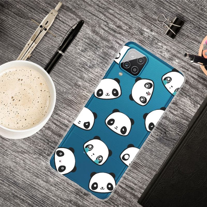 Hoesje Samsung Galaxy A12 Transparante Sentimentele Panda'S