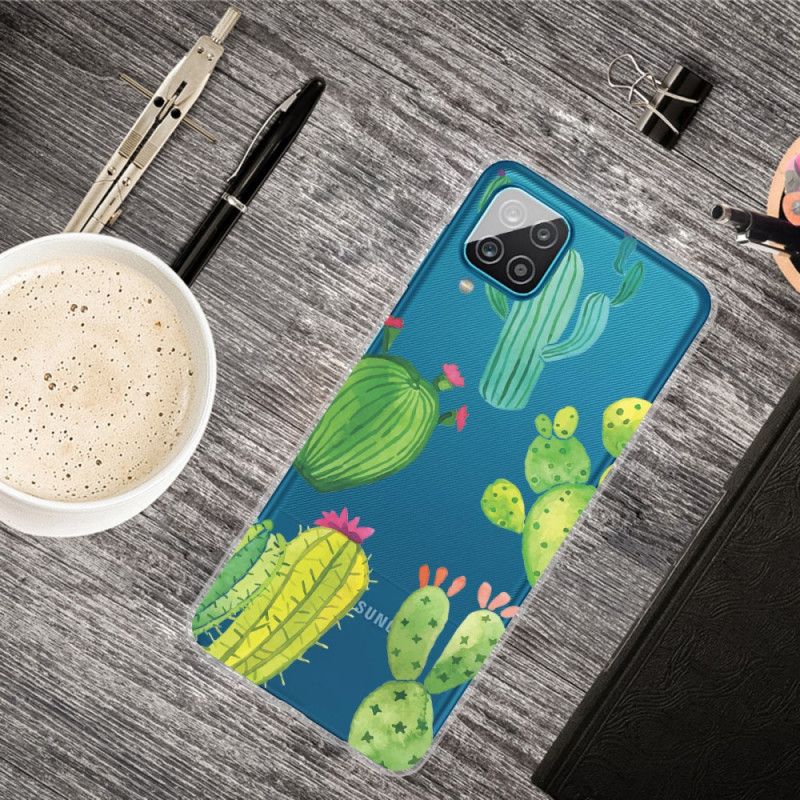 Hoesje voor Samsung Galaxy A12 Aquarel Cactus