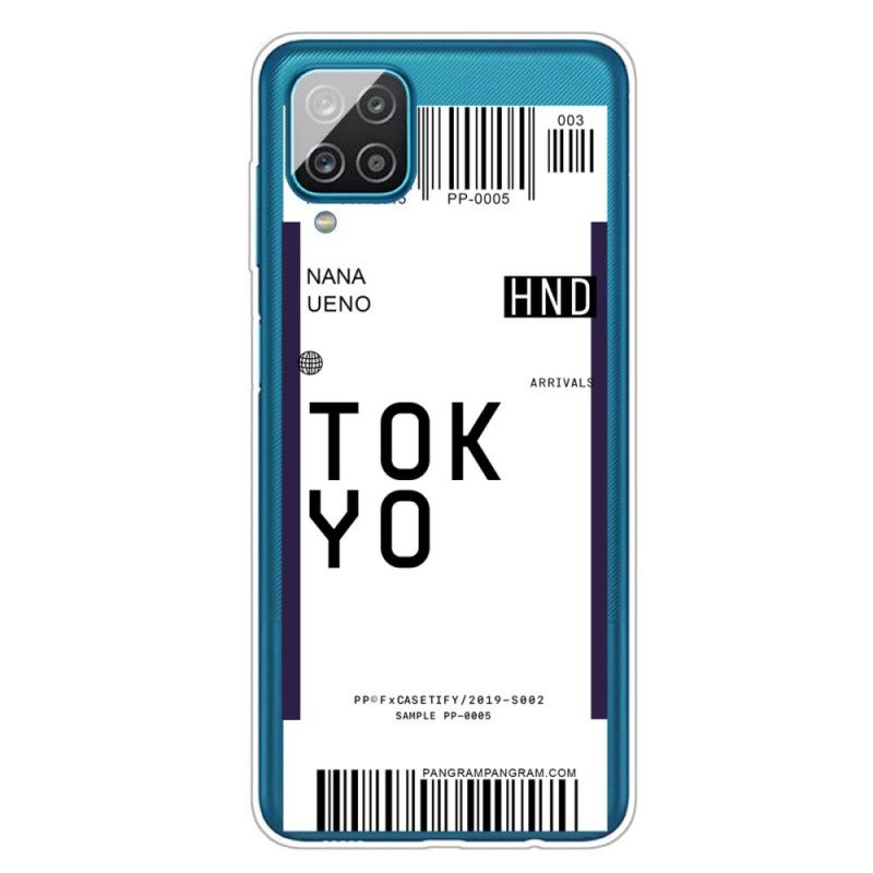 Hoesje voor Samsung Galaxy A12 Donkerblauw Zwart Instapkaart Tokyo