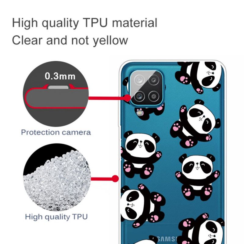 Hoesje voor Samsung Galaxy A12 Leuke Panda'S