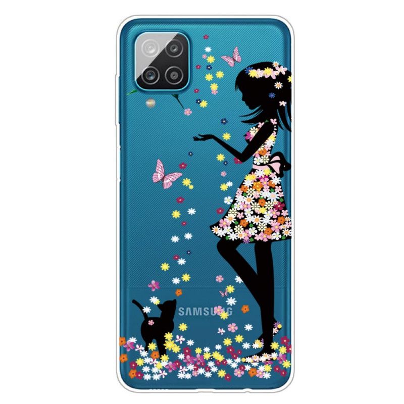 Hoesje voor Samsung Galaxy A12 Mooi Bloemhoofdje