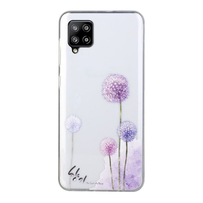 Hoesje voor Samsung Galaxy A12 Transparant Gekleurde Paardenbloemen