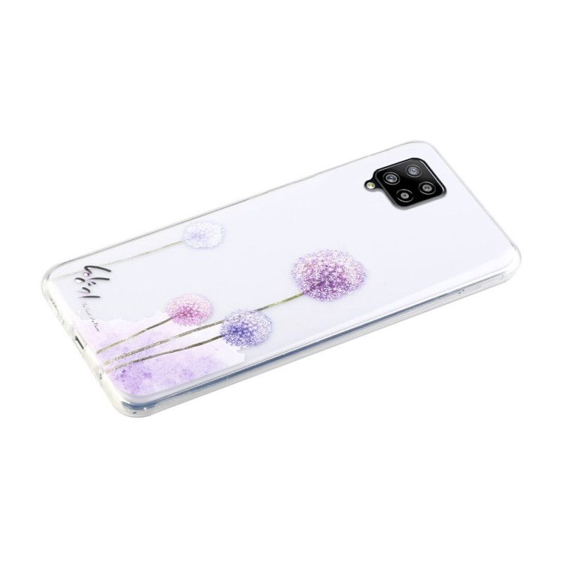 Hoesje voor Samsung Galaxy A12 Transparant Gekleurde Paardenbloemen