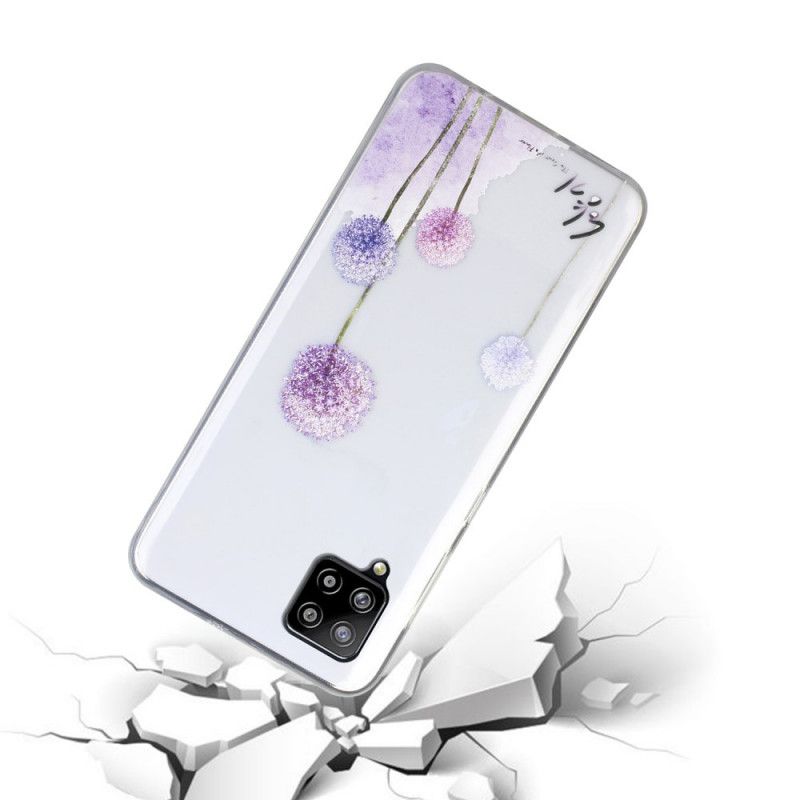 Hoesje voor Samsung Galaxy A12 Transparant Gekleurde Paardenbloemen