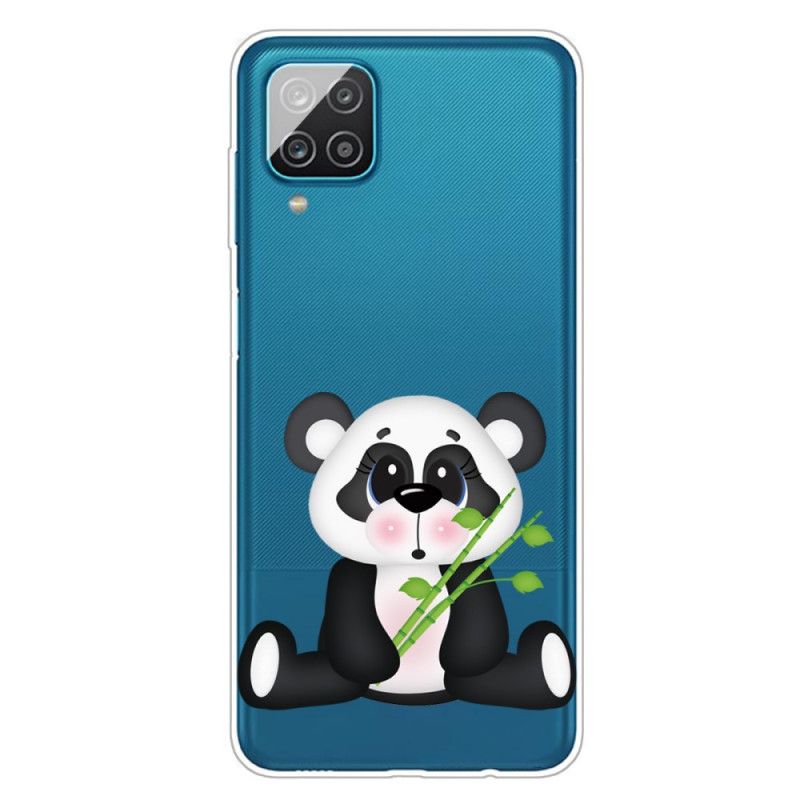 Hoesje voor Samsung Galaxy A12 Transparante Droevige Panda