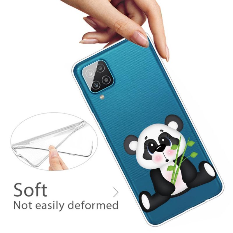 Hoesje voor Samsung Galaxy A12 Transparante Droevige Panda