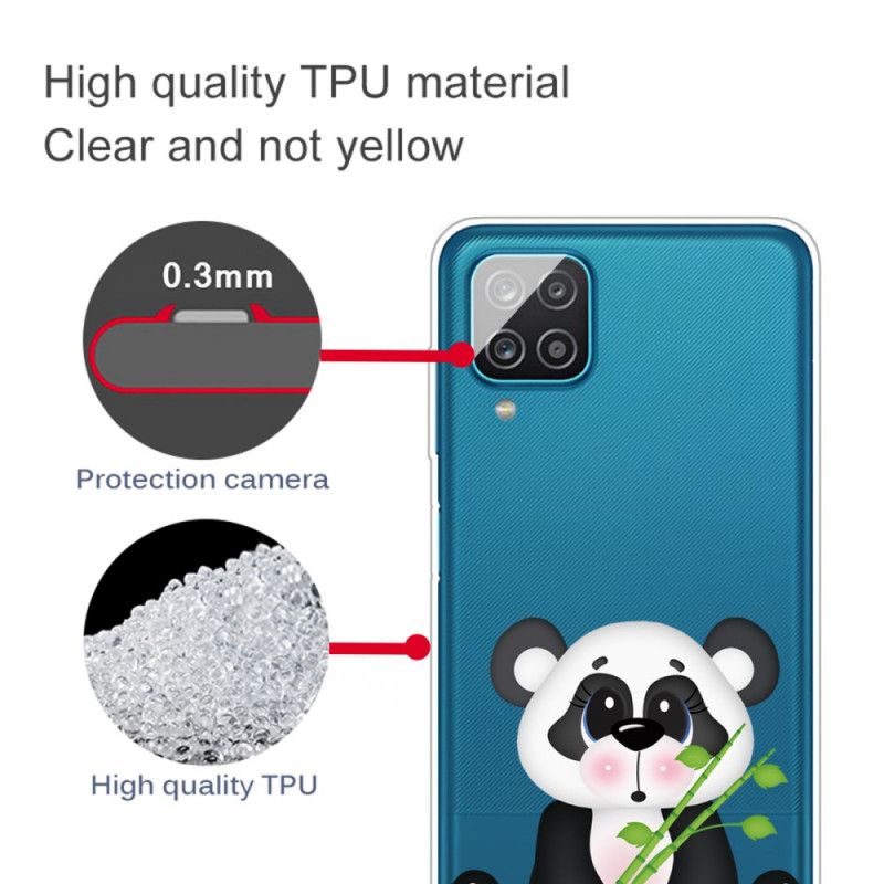 Hoesje voor Samsung Galaxy A12 Transparante Droevige Panda