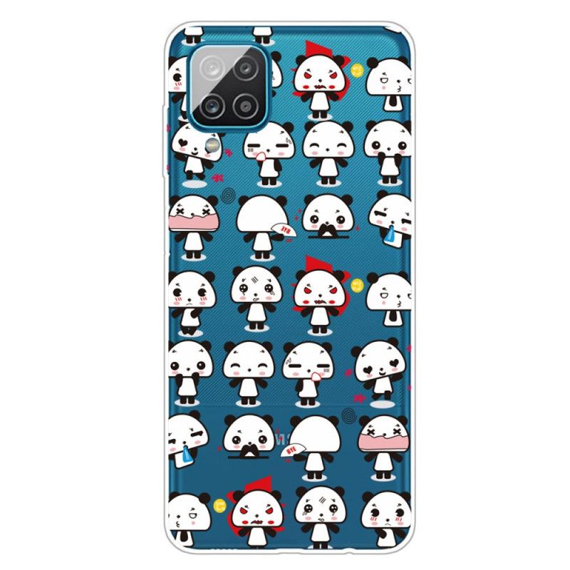 Hoesje voor Samsung Galaxy A12 Transparante Grappige Panda'S